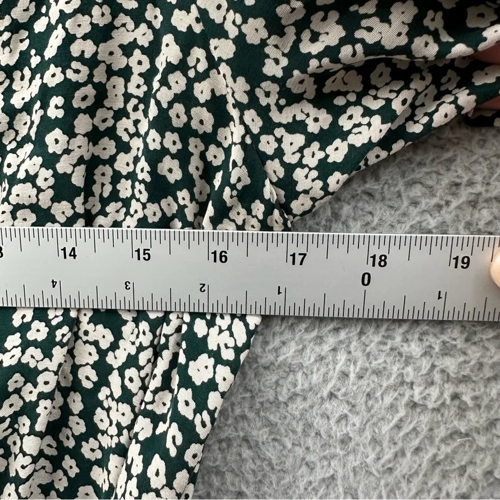 NWT Free People Kinsley Wrap Dress Pine Needle Combo Floral Green Mini Women's 6 - Image 7