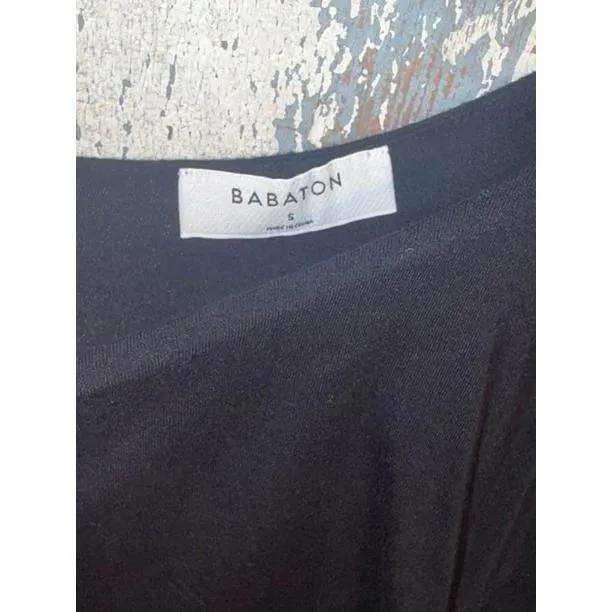 Babaton One Shoulder Black bodysuit with ruffle, size Small - Image 3