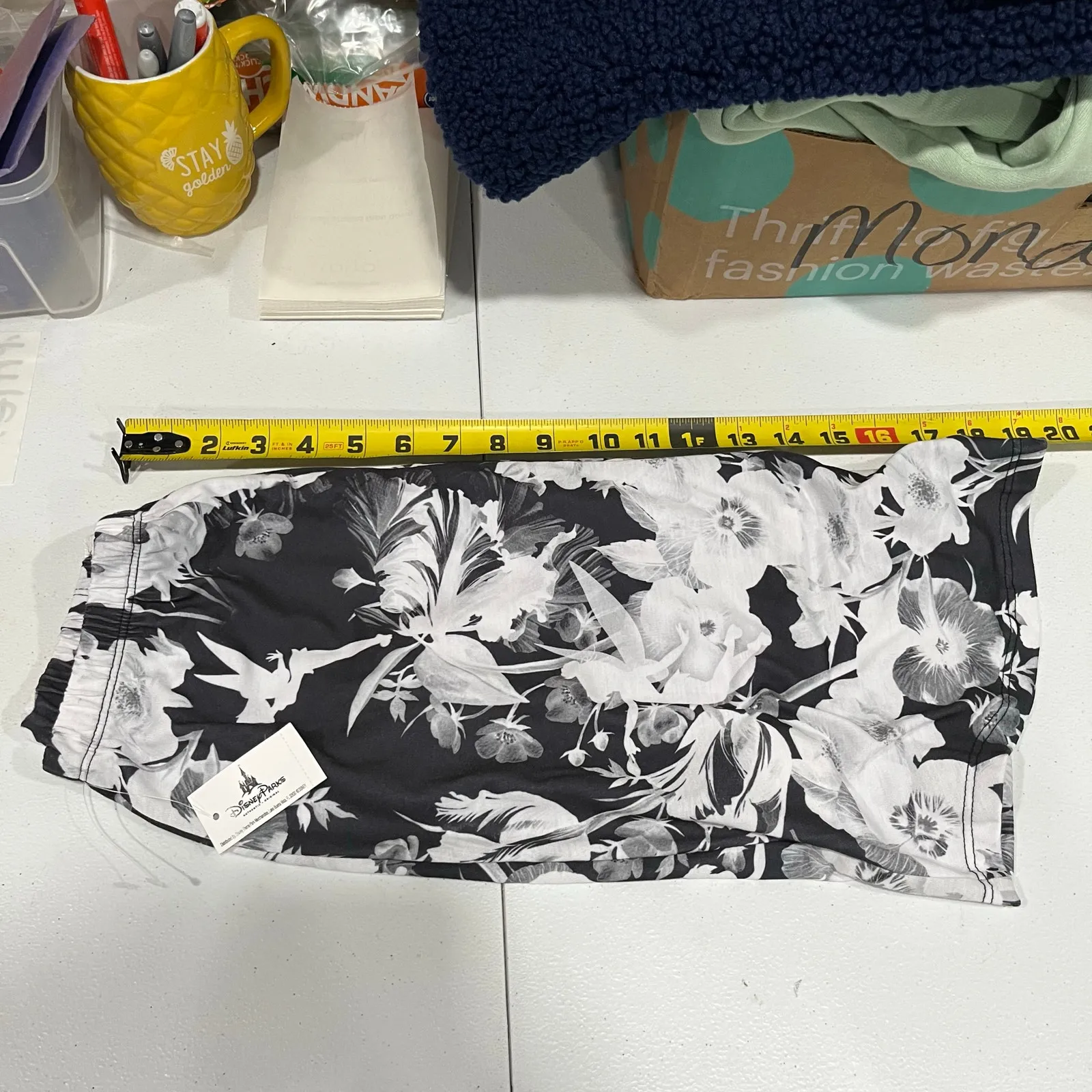 New Disney Parks Disney Boutique Black And White Floral Tinkerbell Skirt XS - Image 6