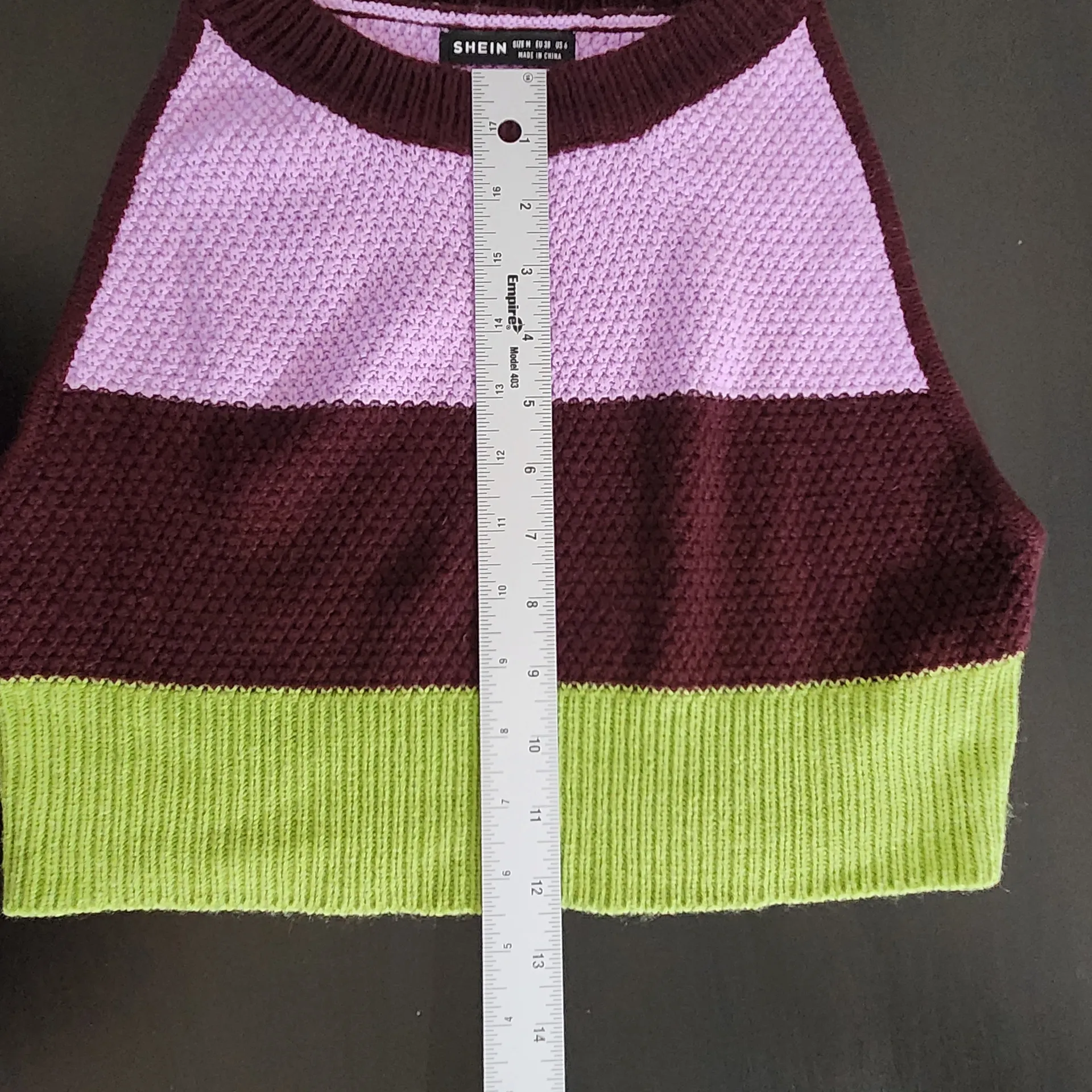 Shein Striped Bodycon Sweater Set Size Medium 2-Piece Crop Top and Skirt - Image 12