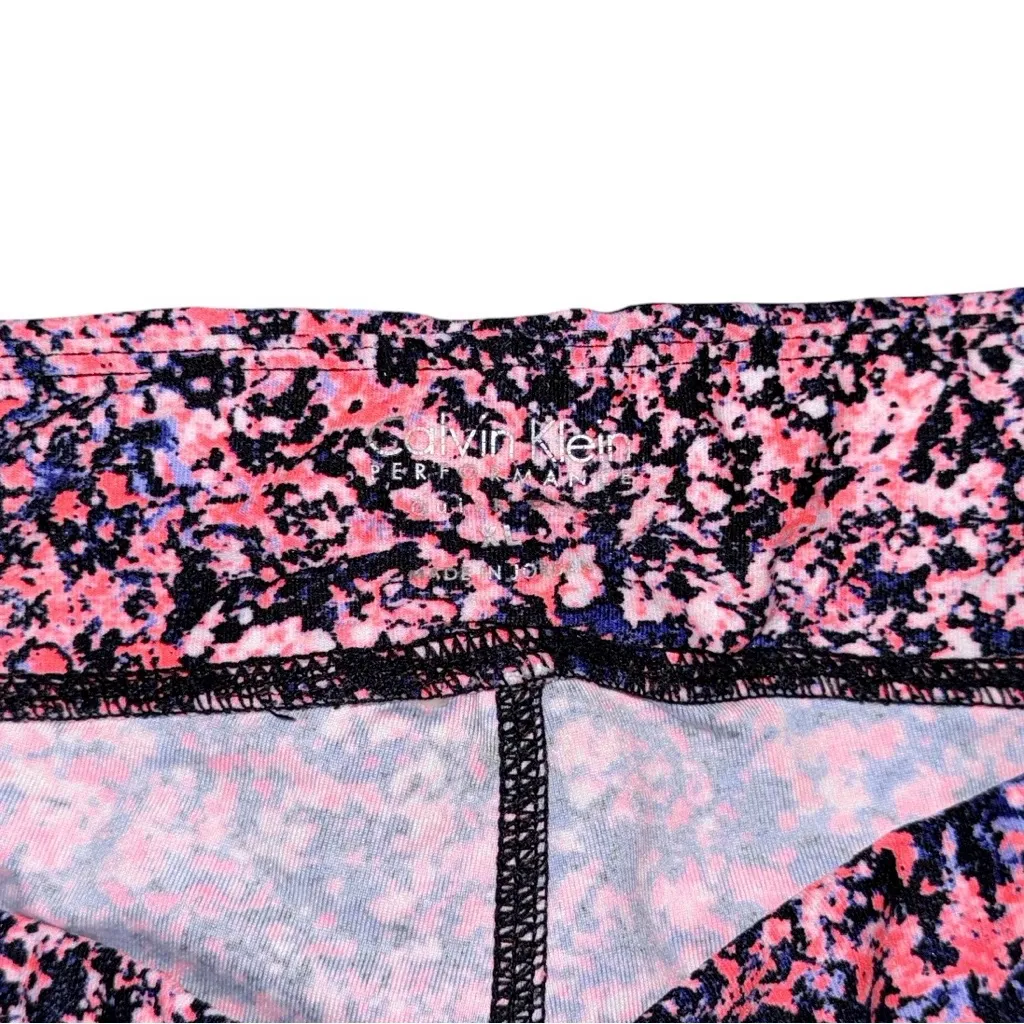 Calvin Klein Performance Pink Paint Splatter Quick Dry Capri Leggings Women’s XL - Image 5