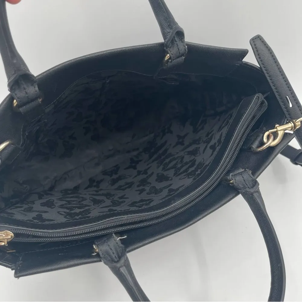 REBECCA MINKOFF Purse Monroe Tote Shoulder Bag Satchel Leather Gold Hardware - Image 6