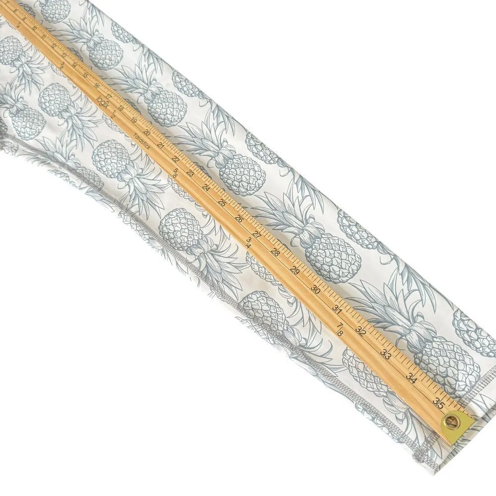 Love Fitness Pineapple Print Leggings Activewear Size M Tropical Workout Stretch White Size M - Image 8