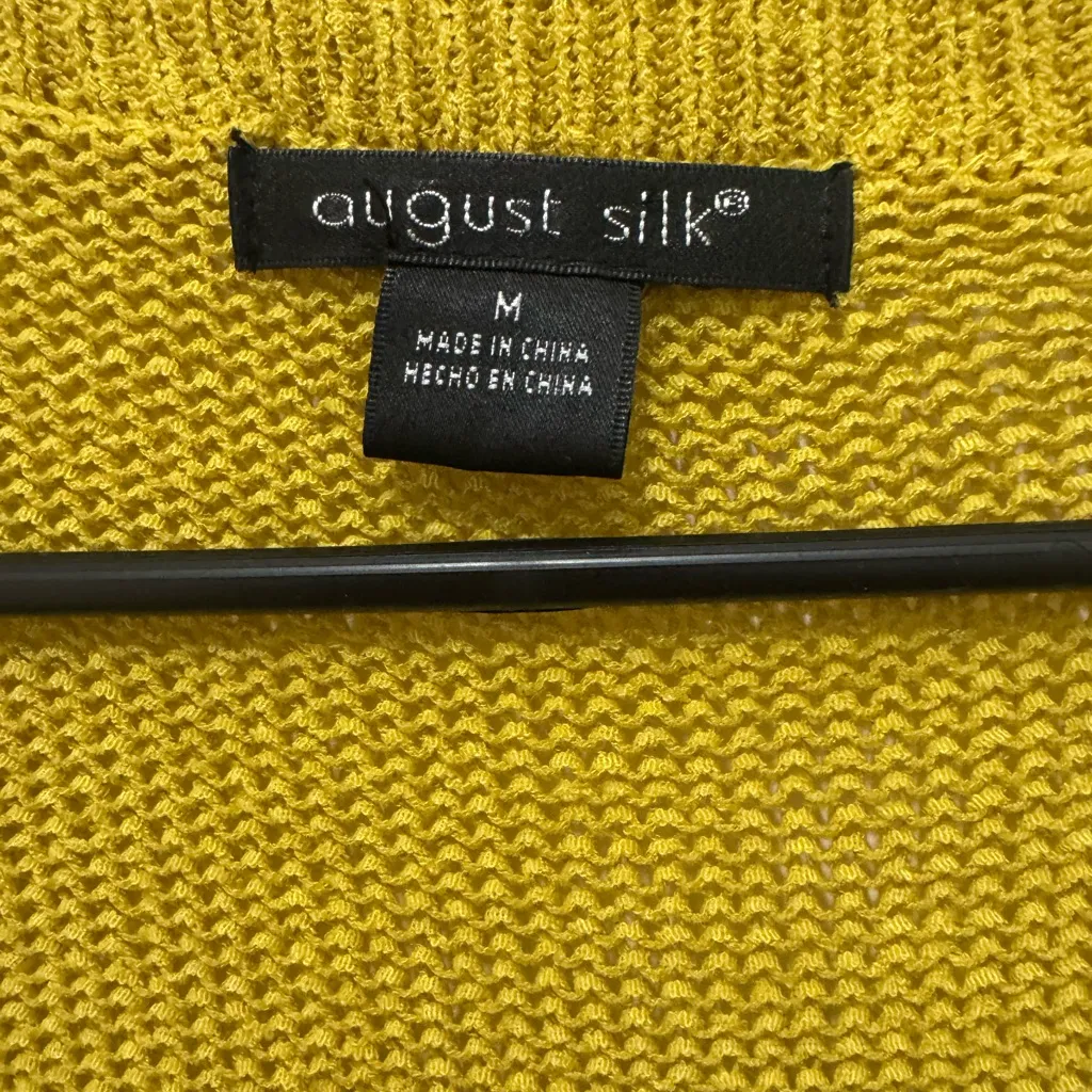 NWOT August Silk Golden Yellow Cardigan Sweater - Image 3