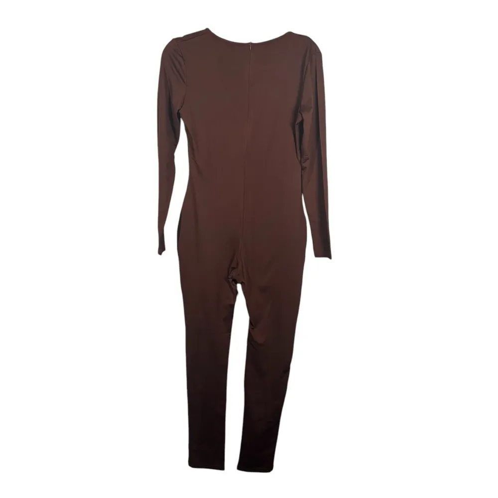 Brown Long Sleeve Unitard/Jumpsuit Size Large - Image 3