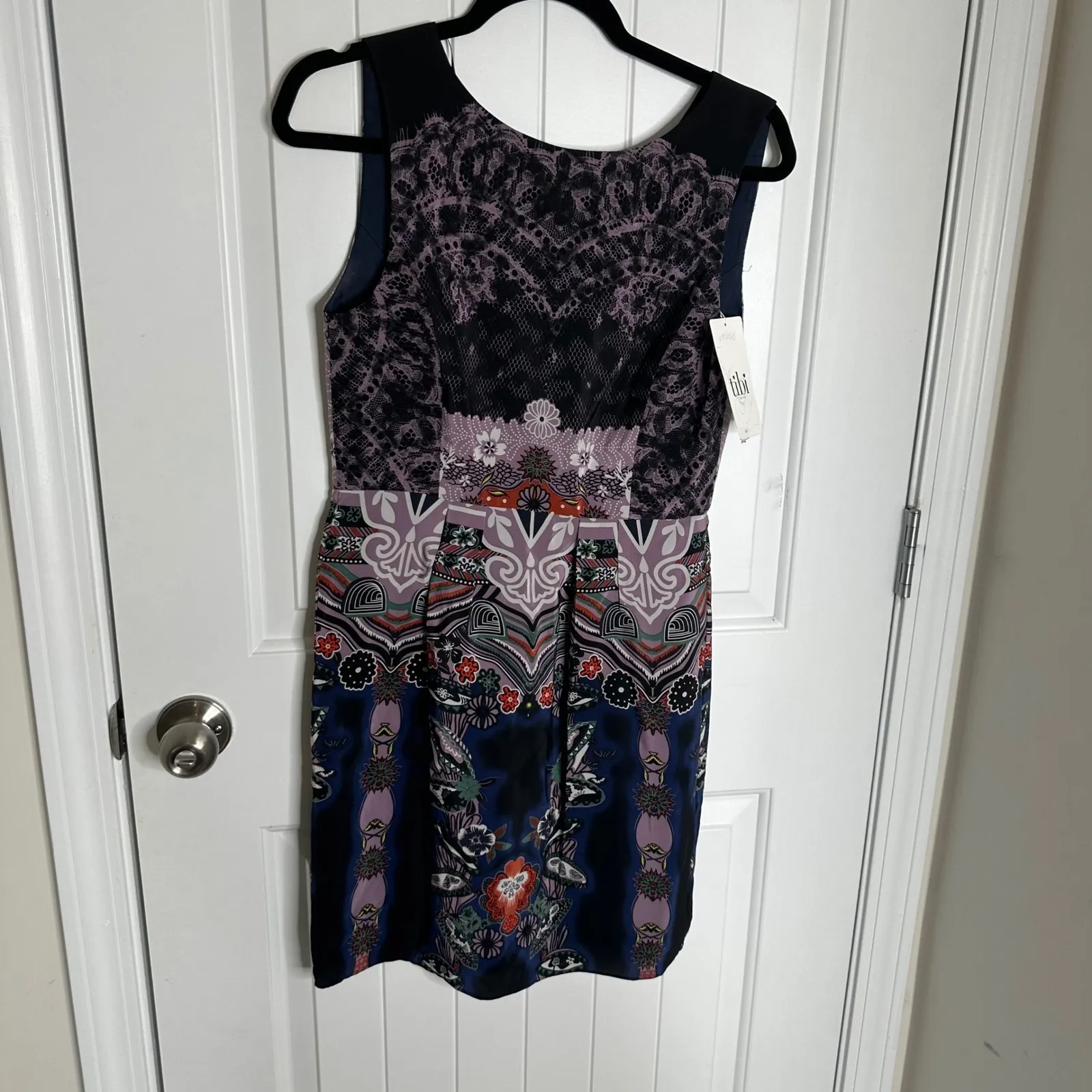 Tibi 100% silk floral sleeveless sheath dress size 4 luxury‎ career - Image 2