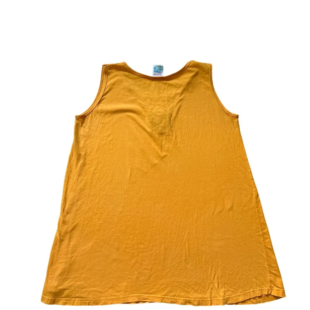 Vintage Cancun Yellow Loose Tank Top Sz XL 100%Cotton Tropical Vacation Resort Gold - Image 4