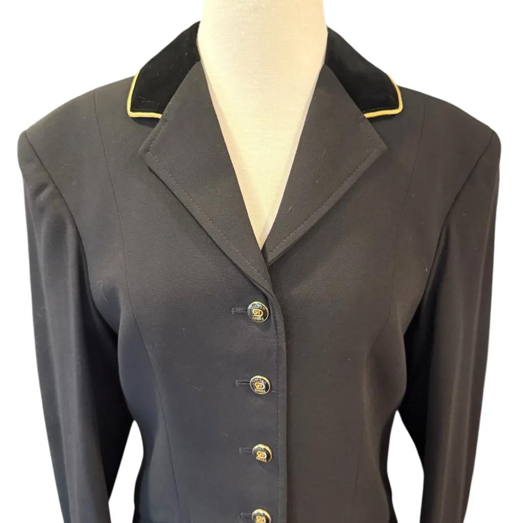 Vintage Golden Dress Black Equestrian Show Jacket Made in Germany Size 14 - Image 5