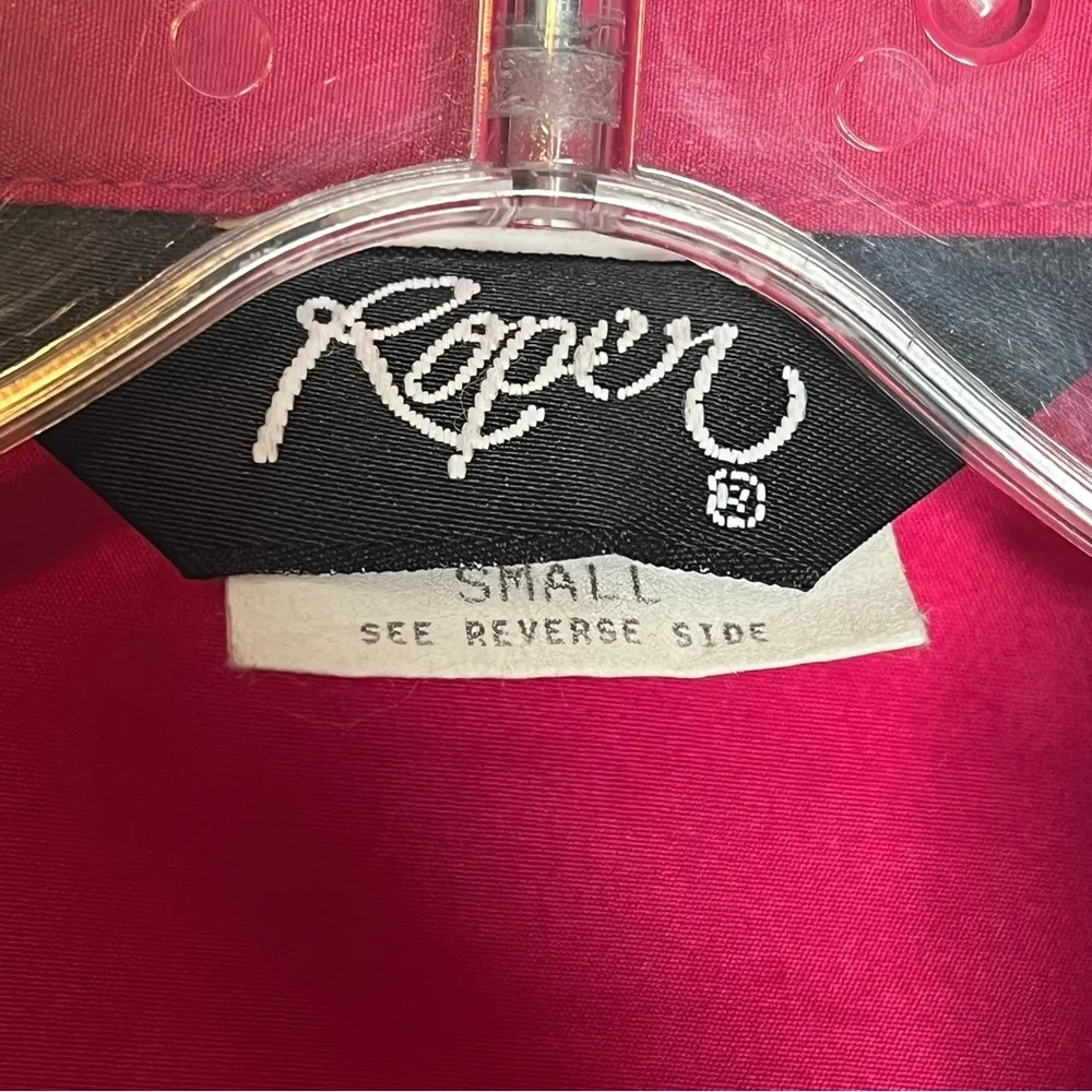 Vintage Roper Western Button Up Shirt Sz S Shoulder Pads Puff Sleeves Hot Pink - Image 5