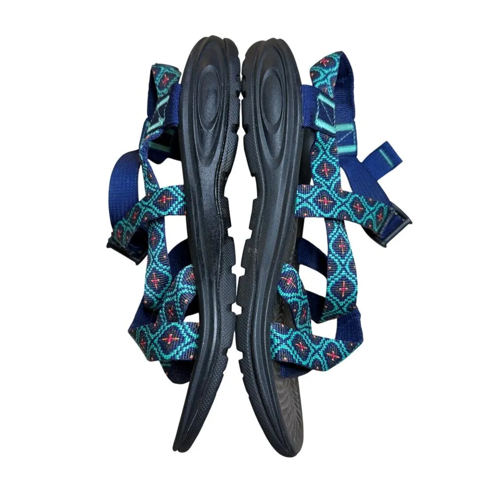 Chaco Womens Z/Volv 2 Toe Loop Sandals Mosaic Cobalt Blue Black Size 7 - Image 3
