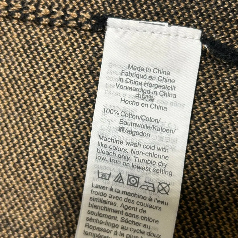 J Crew Vaness Re Imagined Buffalo Check Open Front Cardigan Sweater Tan Plaid XS - Image 6