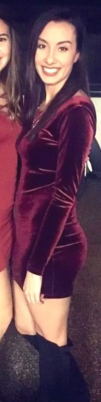 Maroon Long Sleeve Velvet Dress Red - Image 4