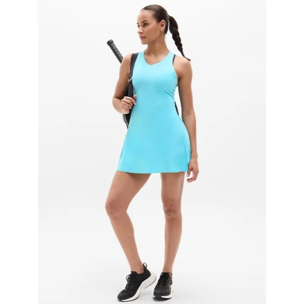 New Athleta XS Match Point Pleated Dress X-Small Aqua BlueTennis - Image 2