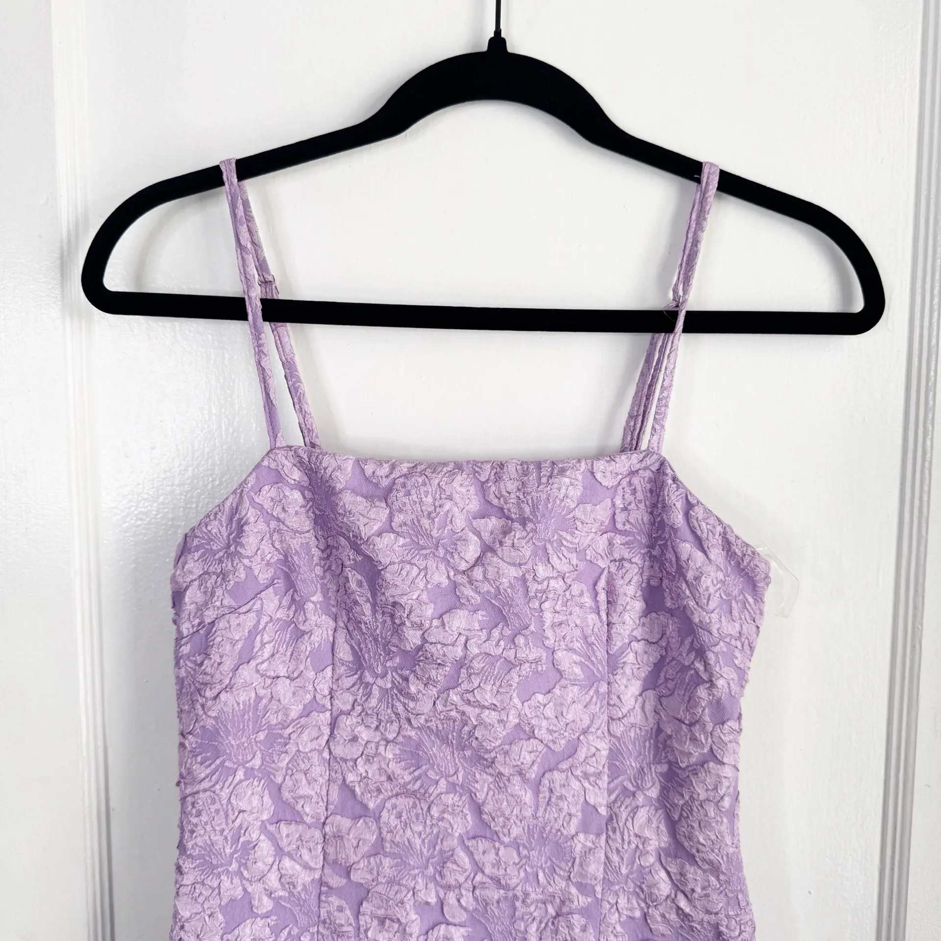 12th Tribe Ingrid Purple 3D Textured Floral Maxi Dress NEW Size Small S Flirty - Image 3