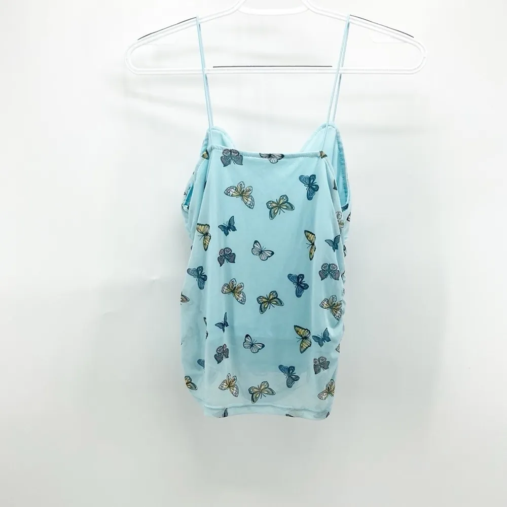 No Boundaries butterfly ruched retro 90s tank top Y2K festival fairy feminine - Image 2