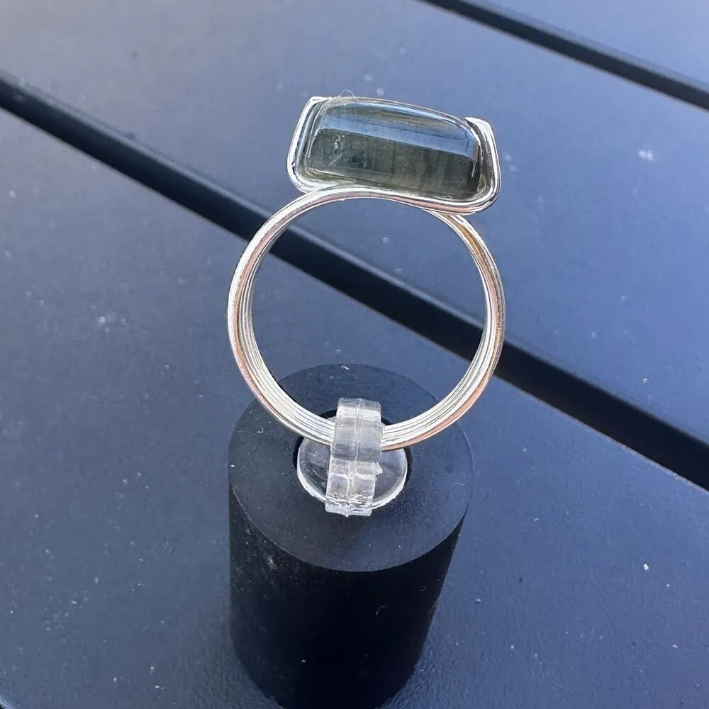 Labradorite Madagascar Sterling Silver Ring Size 8 Blue - Image 8