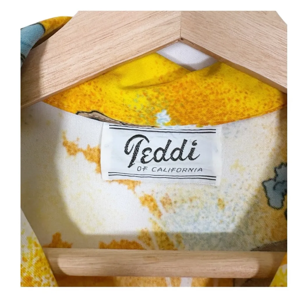 Vintage Teddi 70s Short Sleeve Top Size Small Yellow - Image 7