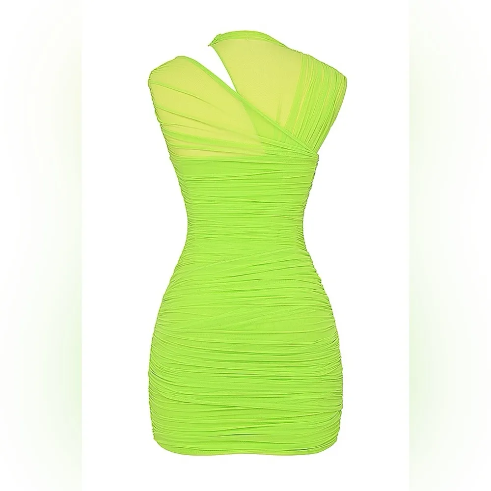 House of CB ADRIE NEON GREEN GATHERED MINI DRESS, Size, $239 - Image 11