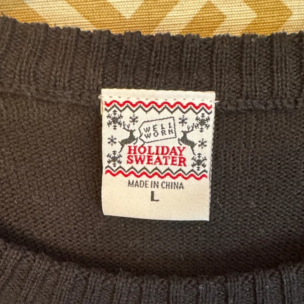 Well Worn Black and Pink Festive Sweater - Image 3