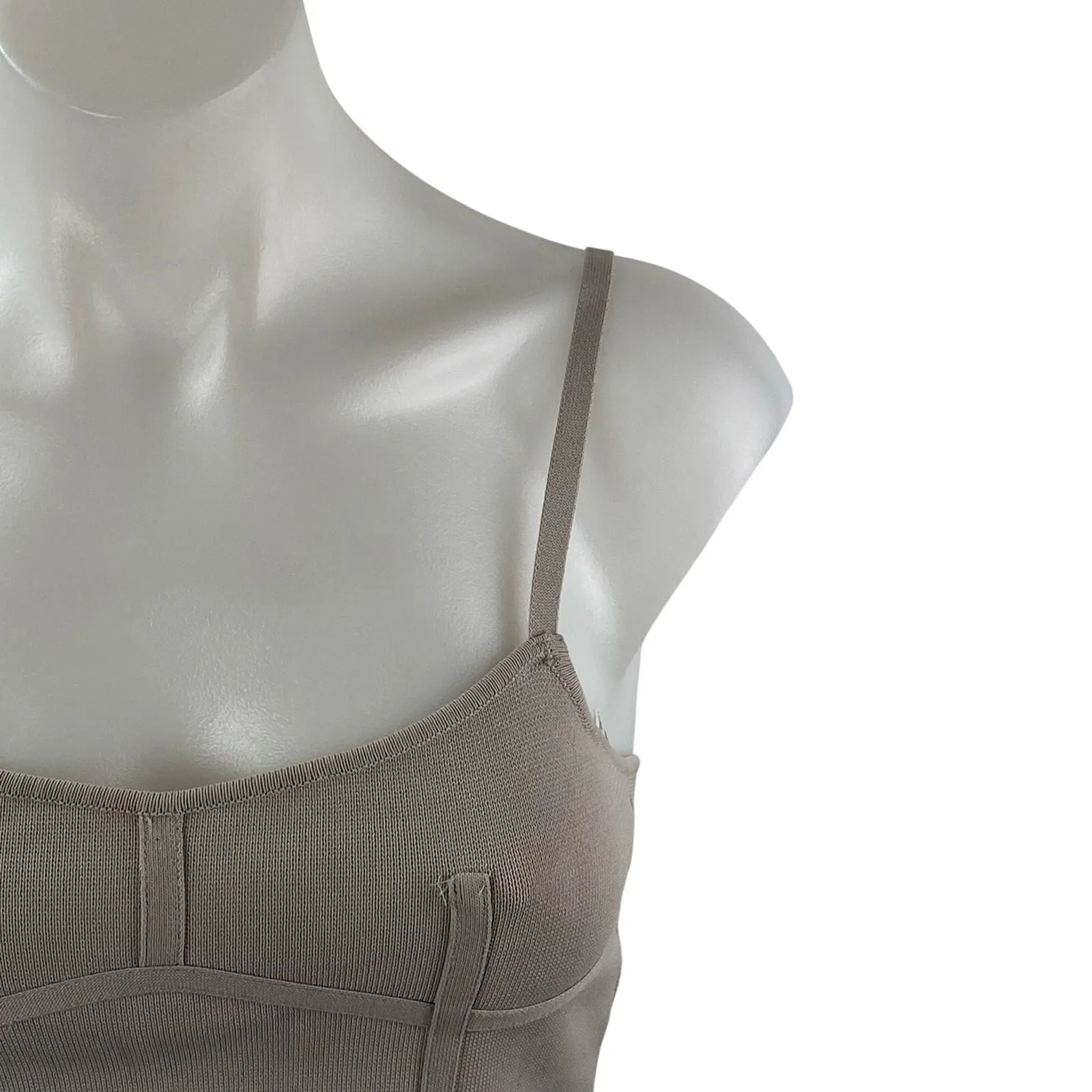 Zara Women's Gray Sleeveless Corset Bustier Knit Cami Tank Camisole Crop Top S - Image 2