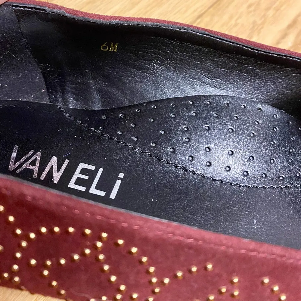 VANELi Flats Sagar Burgundy Women's Size 6 Gold Bead Embellishments Red - Image 7