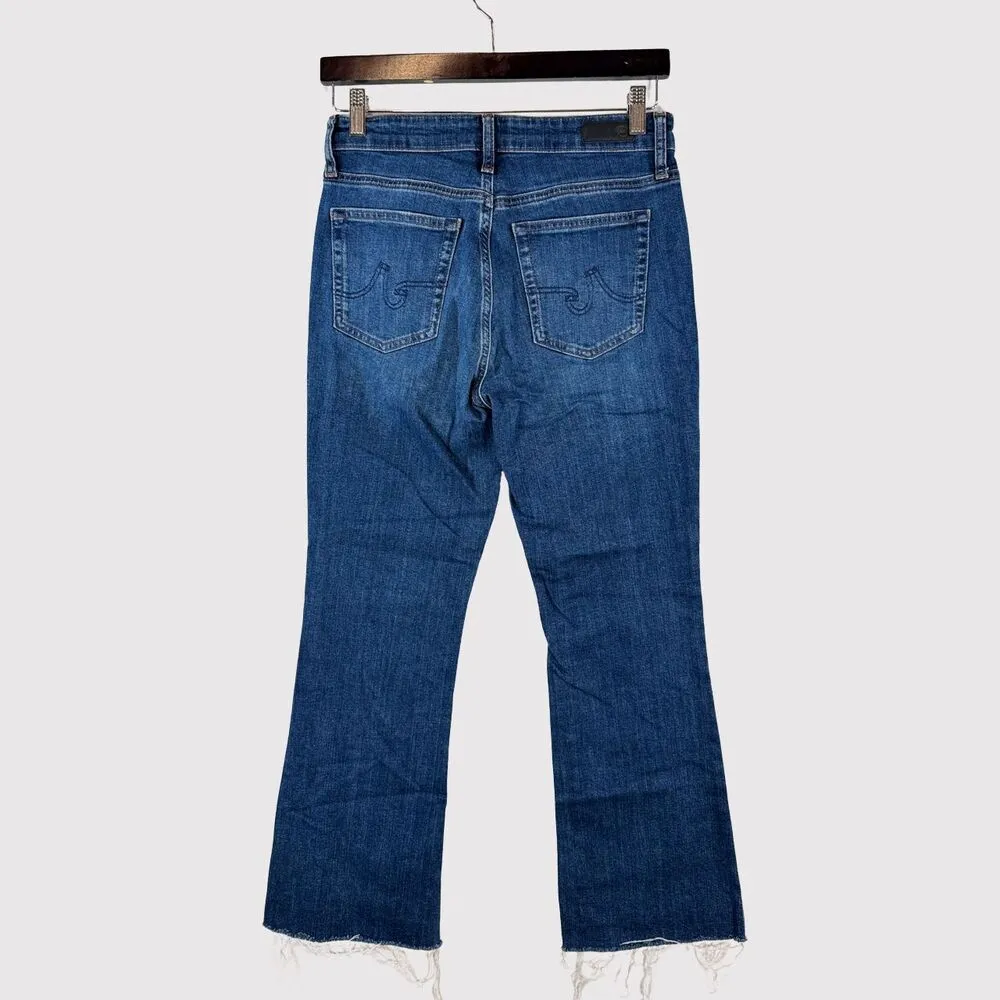 AG Adriano Goldschmied Womens Jeans Blue Denim Farrah Boot Crop High Rise Fit 28 - Image 3