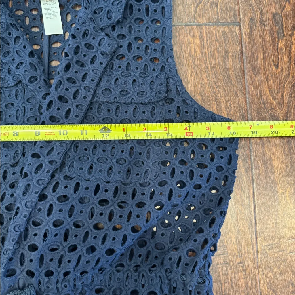 Chico’s Blue Eyelet Vest Jacket size‎ 0 - Image 8