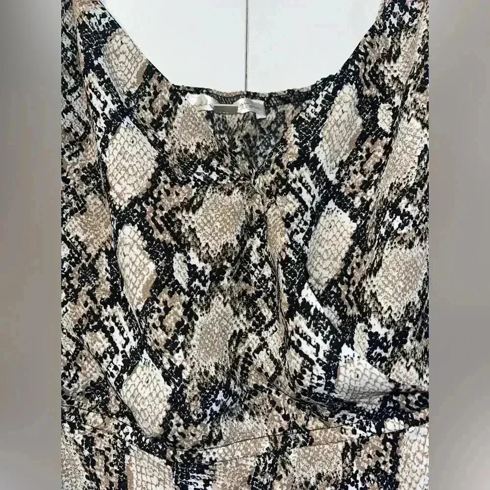 Nine Britton Snakeskin Sleeveless‎ Summer Blouse Size S B46 - Image 5