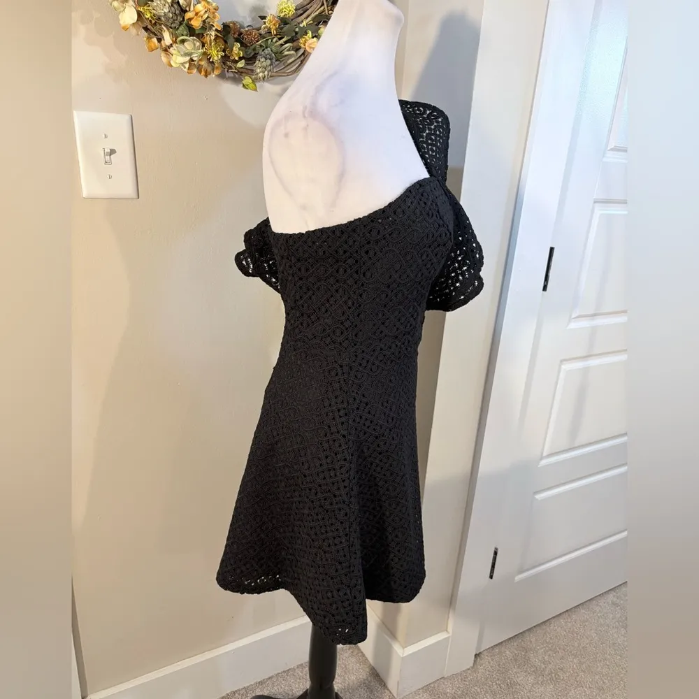 SHILLA the Label One Shoulder Double Ruffle Lace Fit & Flare Mini Dress Sz XS💛 - Image 4