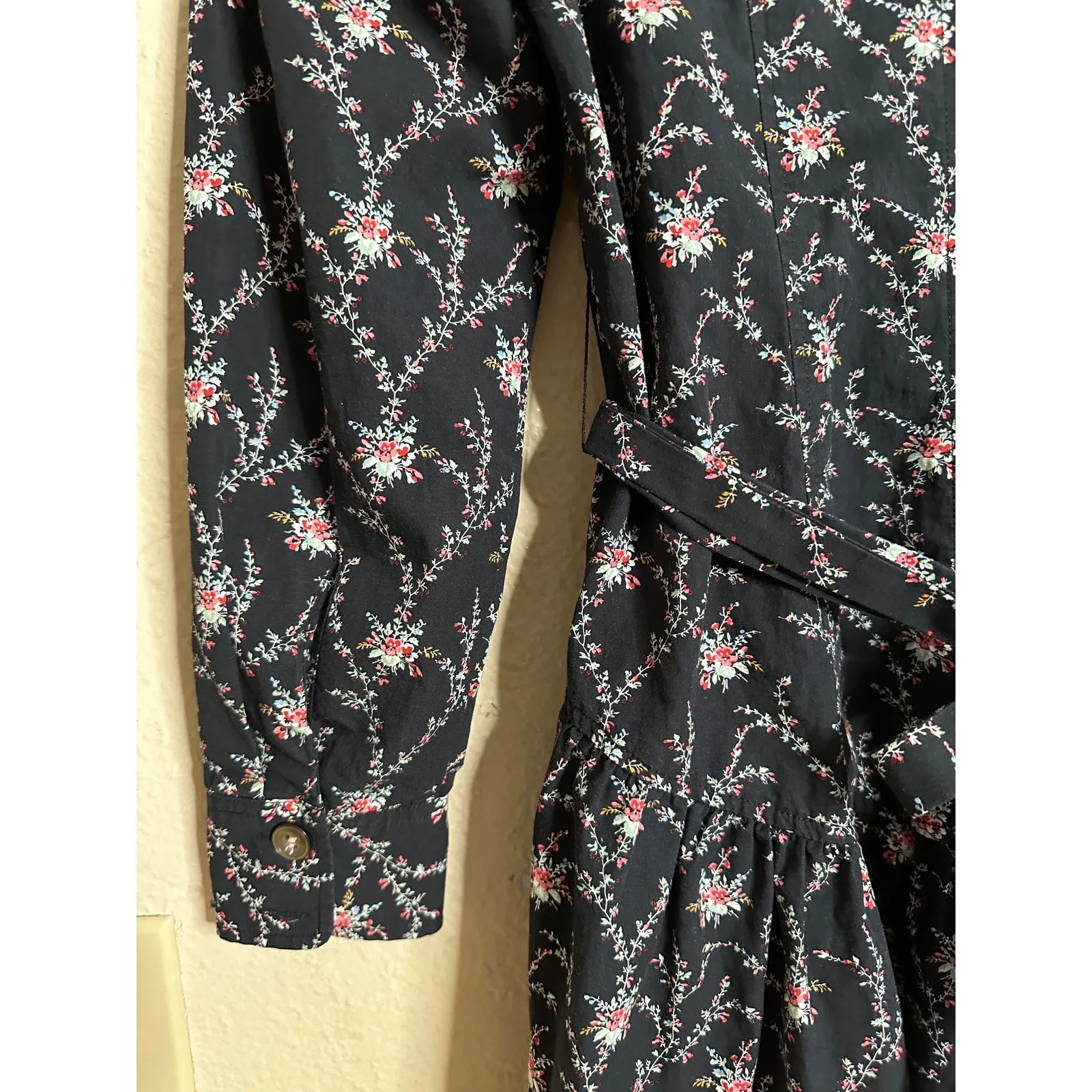 La Vie Rebecca Taylor Aubrie Floral Midi Dress Black Womans XS - Image 4