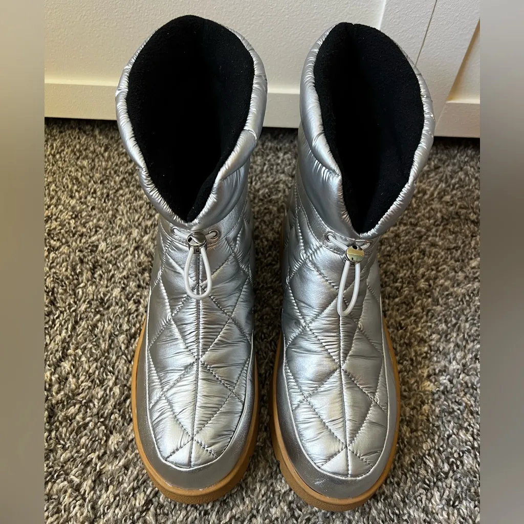 Marc Fisher‎ Women’s Kamryn Silver Puffer Winter Boot Size 9.5 - Image 5