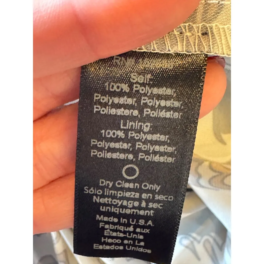 Delfi Collective‎ Dress Women Medium Black Claudine Printed Stretch Crepe Midi - Image 10