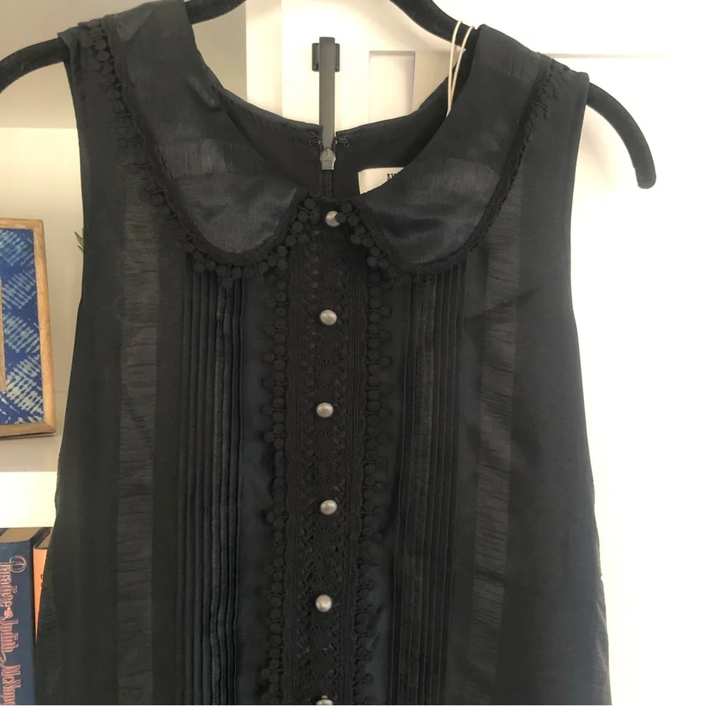 NWT Anna Sun Belted Mini Dress Black Satin XS - Image 6