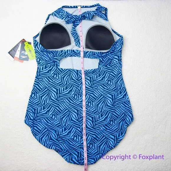 NEW‎ Speedo Print High Neck One Piece Women's Recreational swimsuit,  18 - Image 7