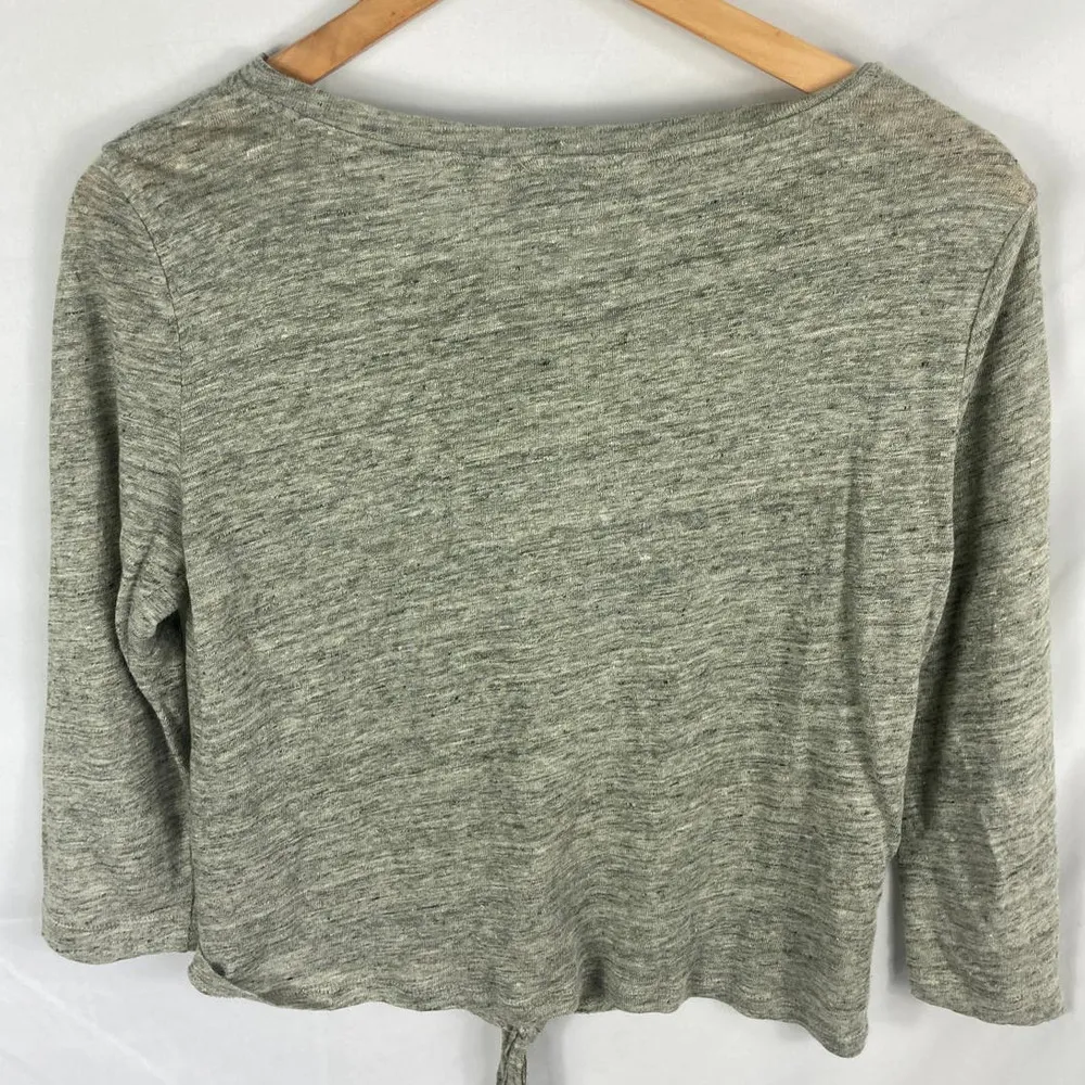 Cupcakes and Cashmere Linen Tie Bottom Crop Top Size Medium - Image 6