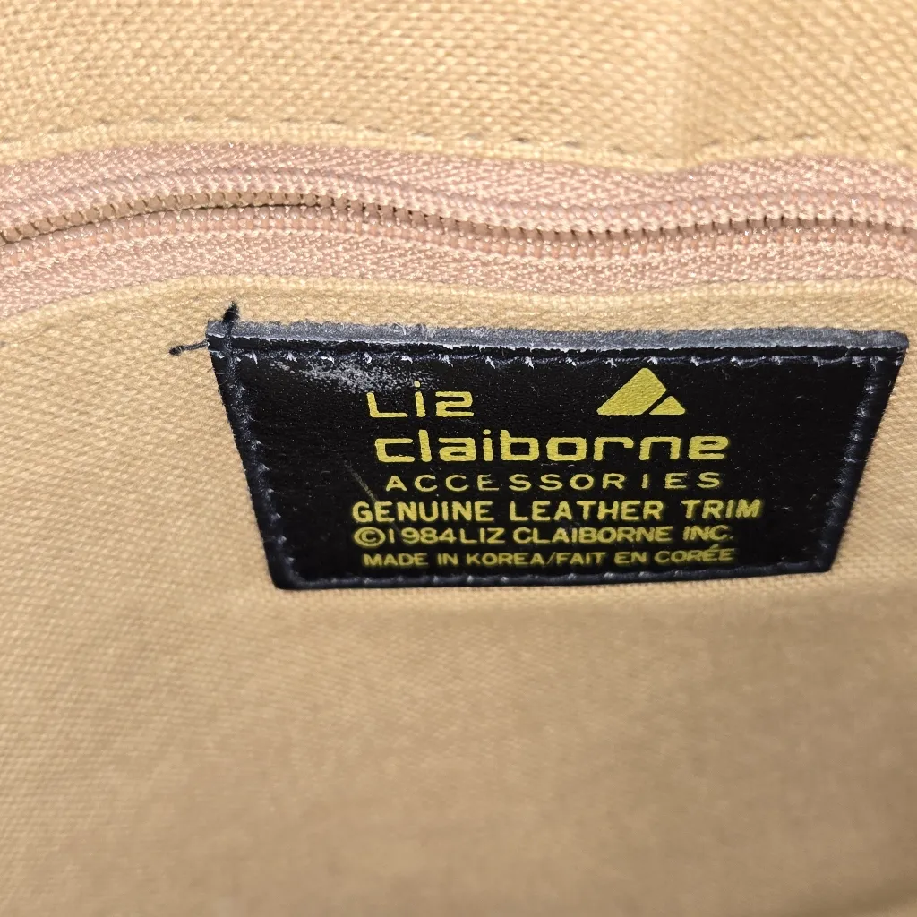 1984‎ Liz Claiborne Accessories Vinyl & Leather Signature Pyramid Crossbody - Image 15