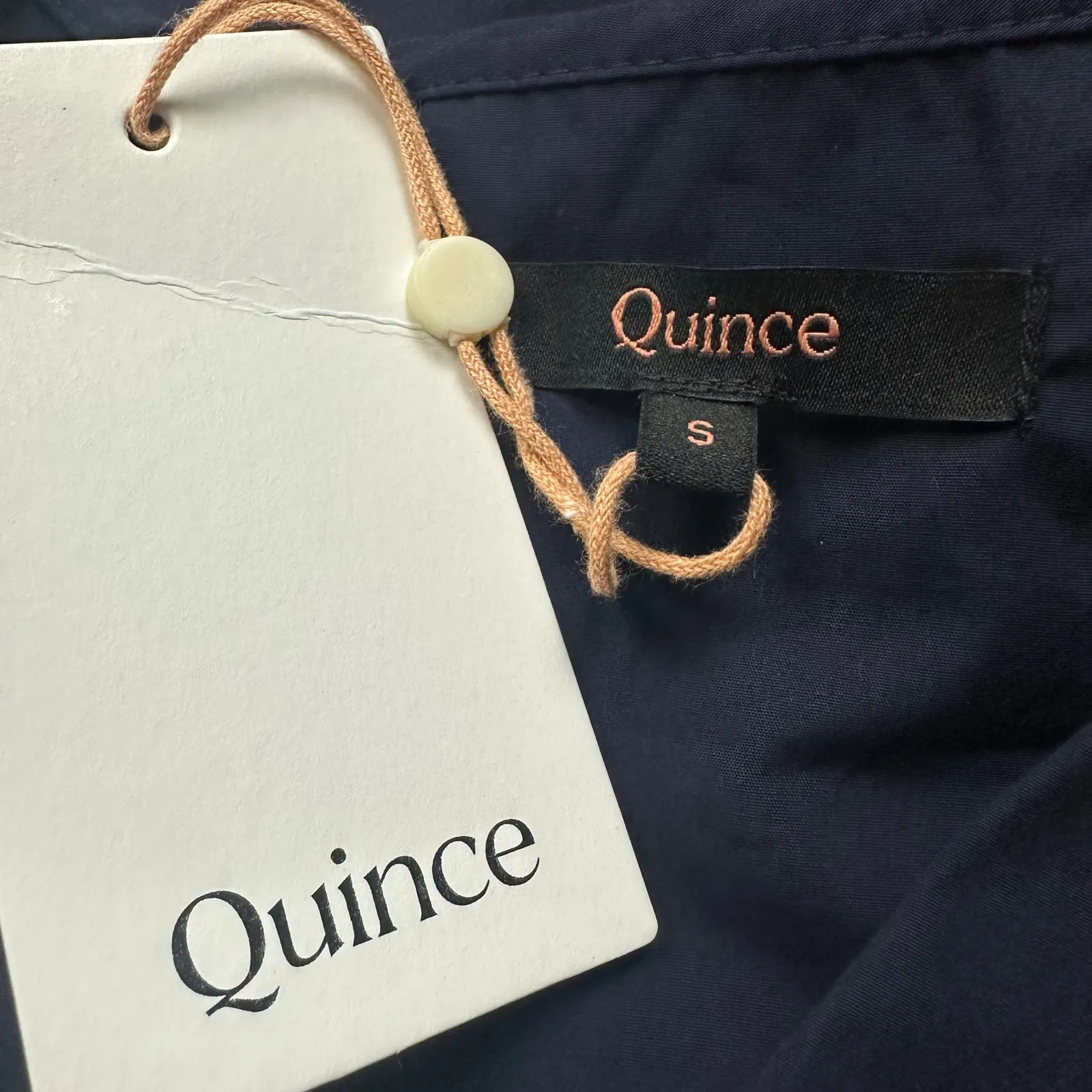 NWT Quince Women's Navy 100% Organic Cotton Poplin Tiered Maxi Dress Small - Image 7