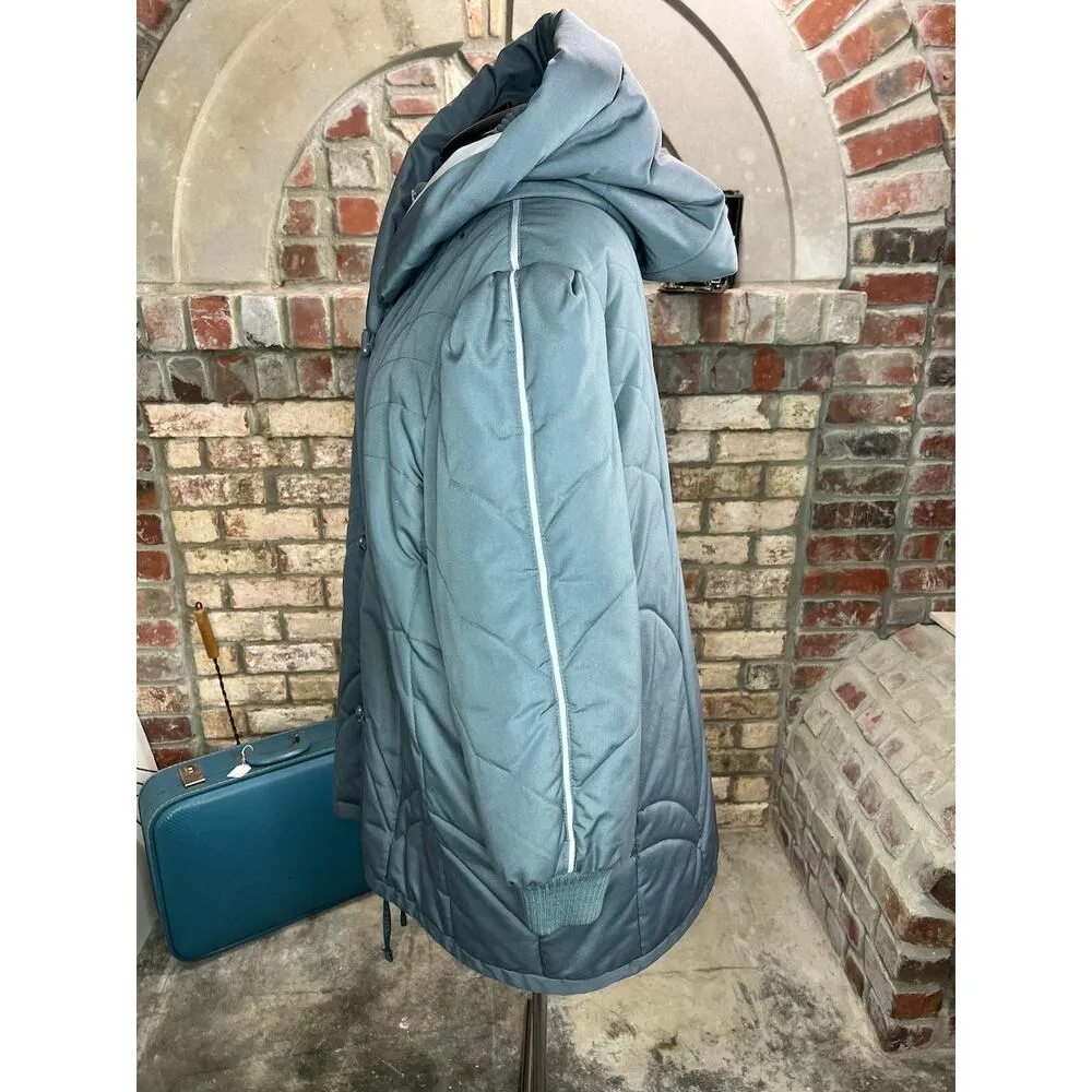 cocoon coat quilted hood 1980s gray toggle buttons Size undefined - Image 5