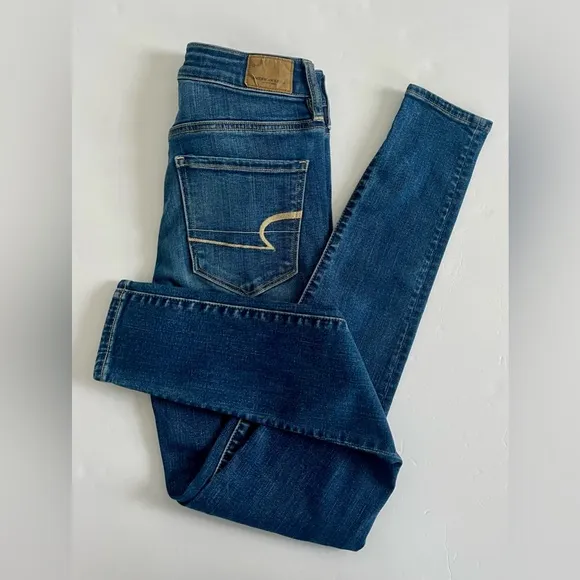 American Eagle Super Stretch Super Hi-Rise Jeggings Skinny Jeans Size 2 - Image 2