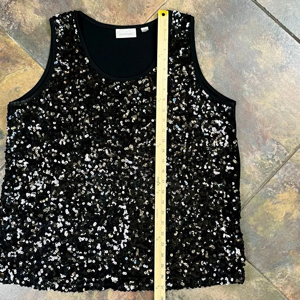 Avenue Black Sequin Tank Top 22/24 - Image 4