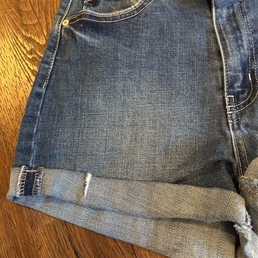 KanCan Women's High Rise Paperbag Belted Denim Shorts Blue Size 3 - Image 7