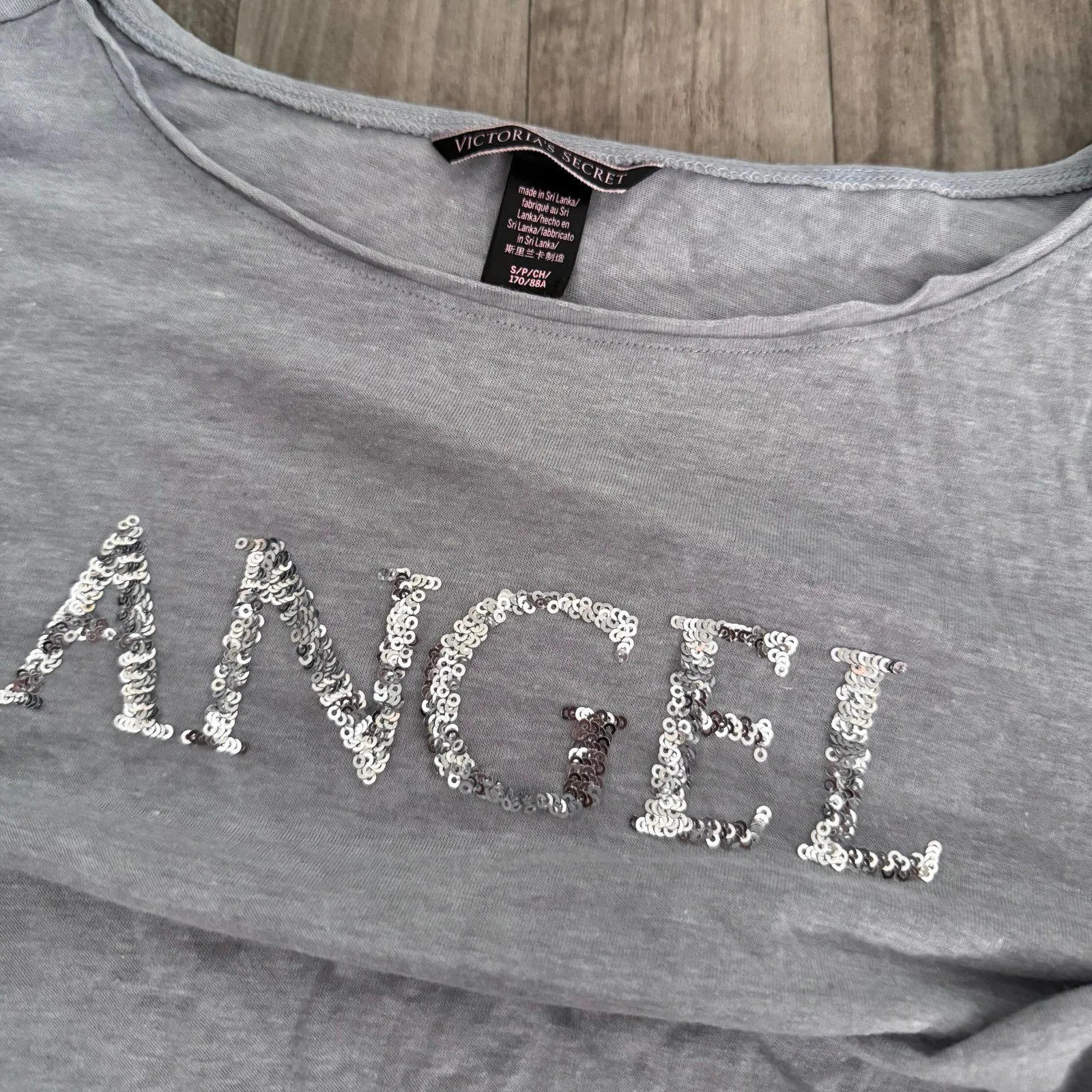 Victoria’s Secret Angel Y2K sequin embellished long sleeve scoop neck top - Image 2