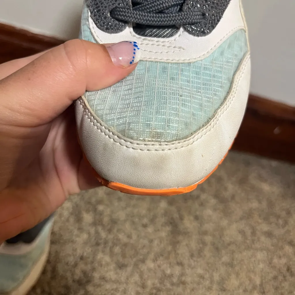 Nike Blue and Orange Athletic Shoes Air Max 1 - Image 7