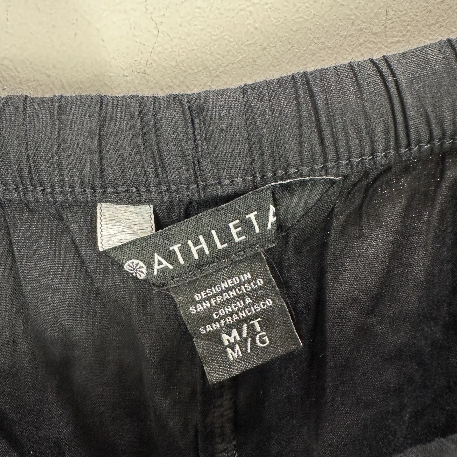 Athleta Tall Paradise Mid Rise Wide Leg Pant Black Linen Blend Relaxed M NWT - Image 11