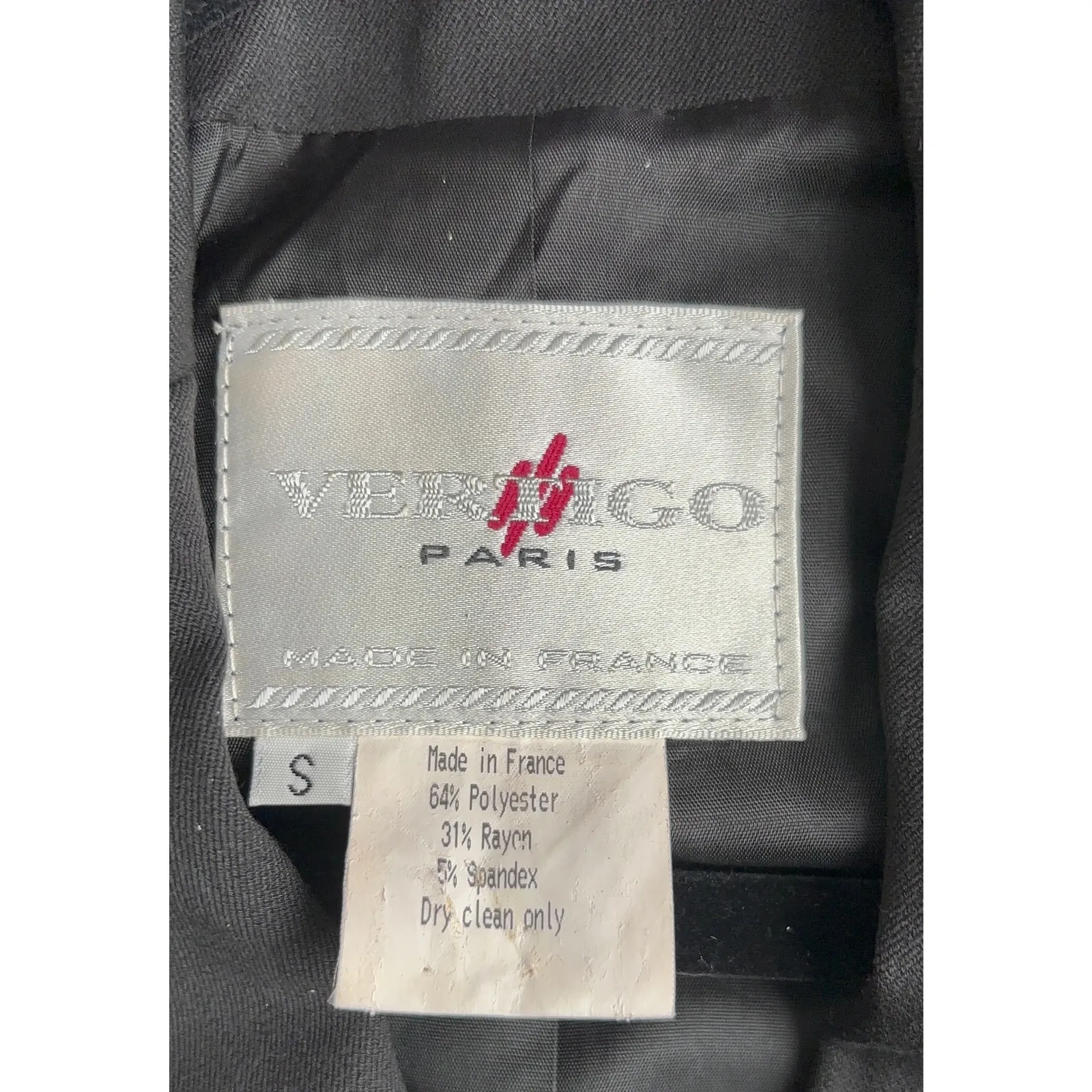 Vertigo Paris Black Blazer Jacket Silver Zipper Detail Small S Elegant - Image 8