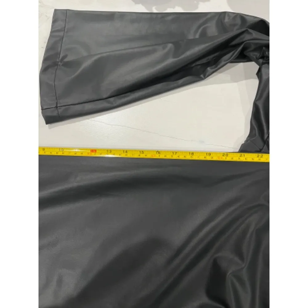 First Love Faux Leather Wide Leg‎ Elastic Waist Cropped Pants S - Image 6