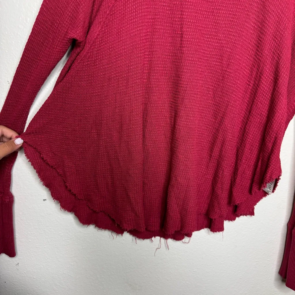 Free People Red Spring Valley Waffle Knit Top‎ - Image 7