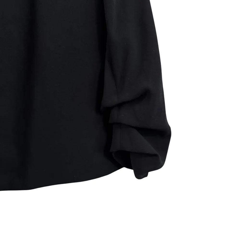 LOFT Open Front Scrunched Sleeve Black Blazer - Image 4