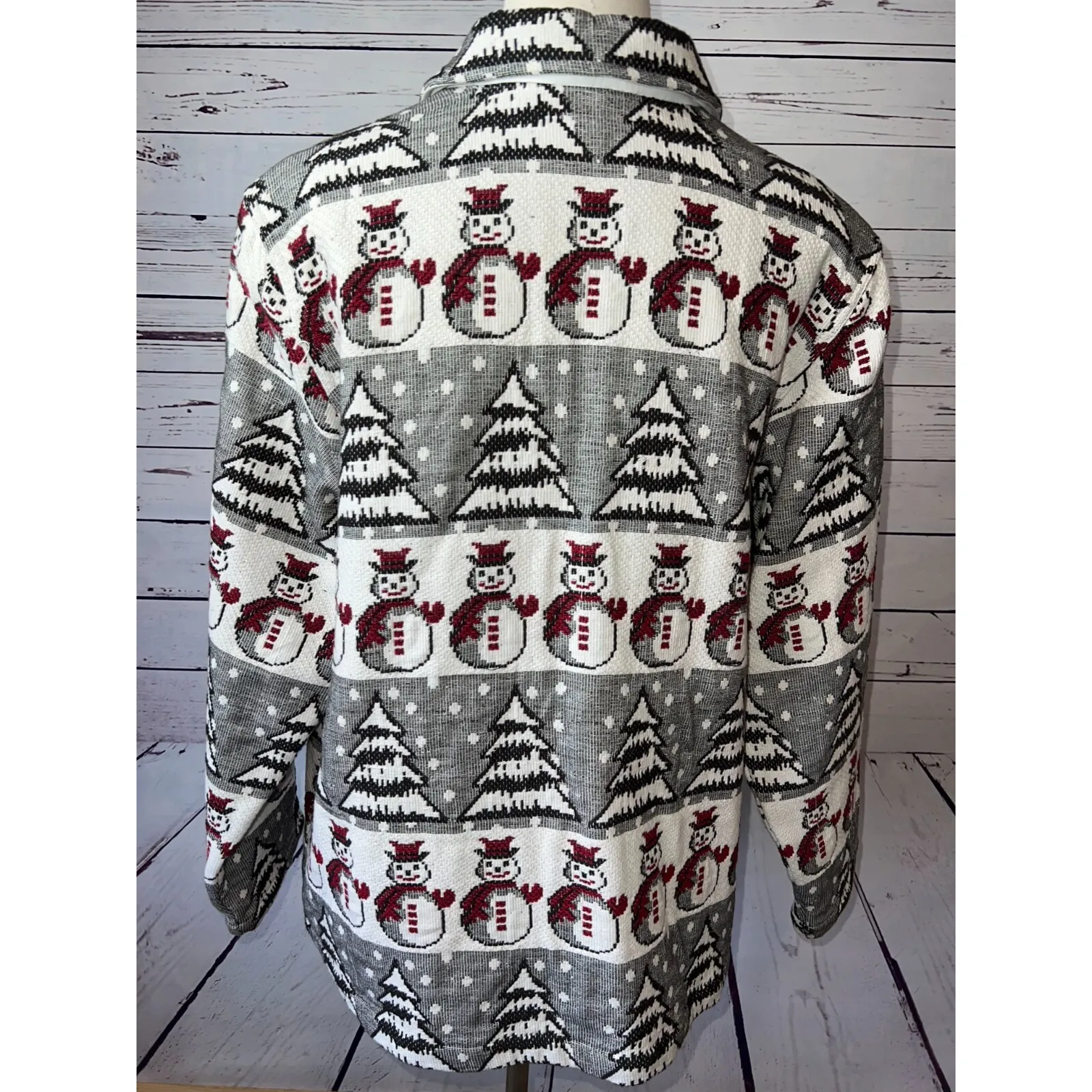 Breckenridge‎ Patchwork jacket shacket XL Extra Large Ugly Christmas Snowman - Image 8