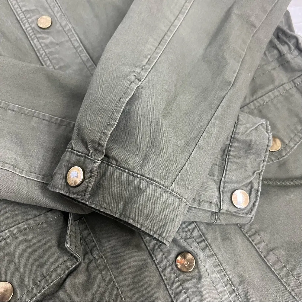 Miss London small jacket olive green army cargo style w/hood - Image 9